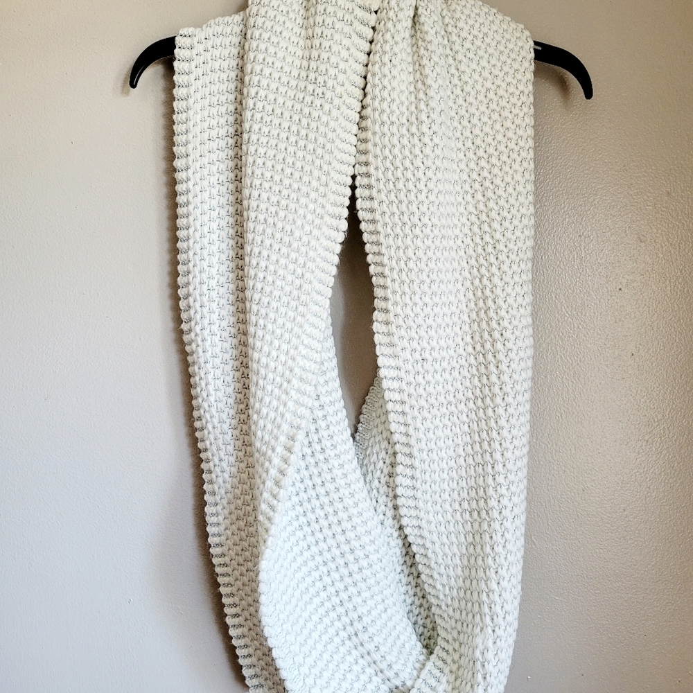 White & Gray Infinity Scarf